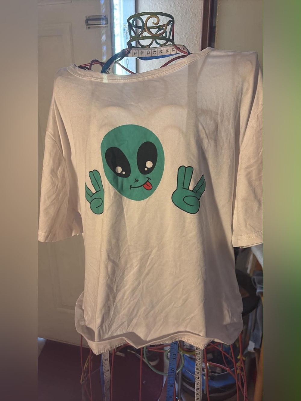 White Kids Alien Graphic Tee - White Alien Print